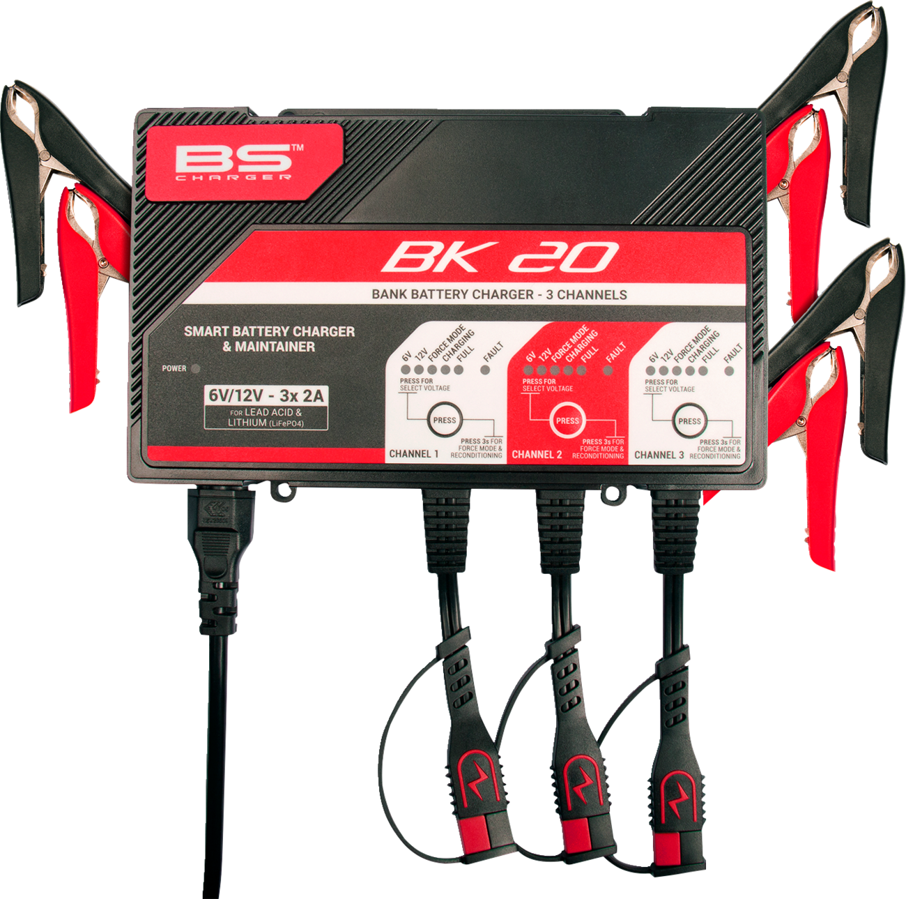 BS BATTERY BK20 Smart Bank Battery Charger and Maintainer with Reconditioning Function