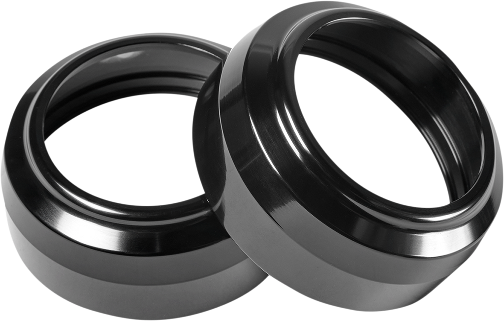 PERFORMANCE MACHINE (PM) Fork Dust Caps - 49 mm / Black Anodized 0406-0111