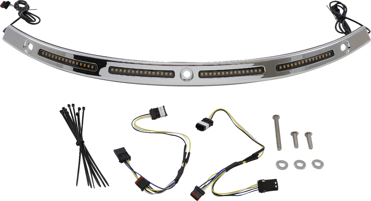 CUSTOM DYNAMICS Windshield Trim - Sequential Turn Signals / Chrome 2040-2823