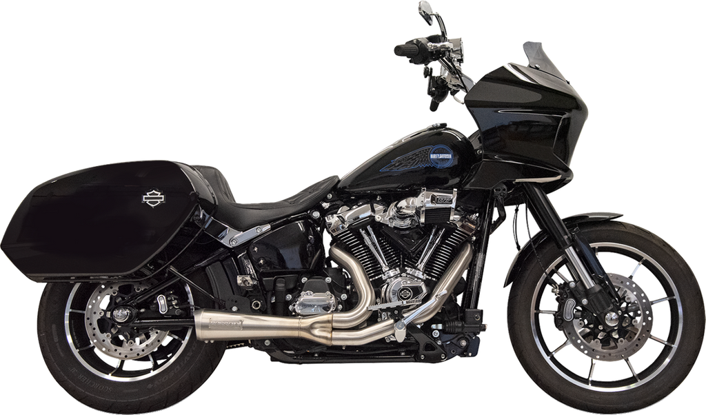 2-into-1 Ripper Exhaust System with Megaphone Muffler - Short - Chrome - M8 Softail
