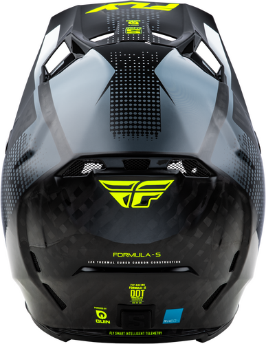 FLY Racing Formula S Carbon Protocol Helmet - Black Carbon / Grey / Hi-Viz - View 14