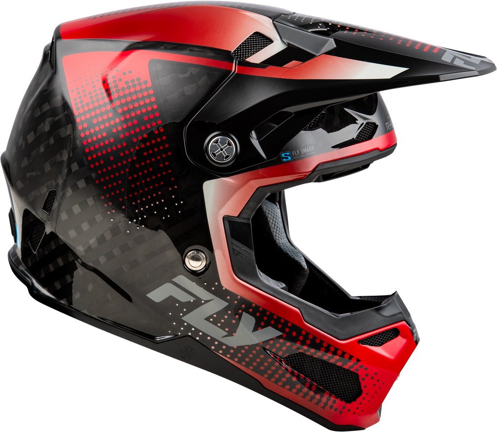 FLY Racing Formula S Carbon Protocol Helmet - Black Carbon / Red - View 20