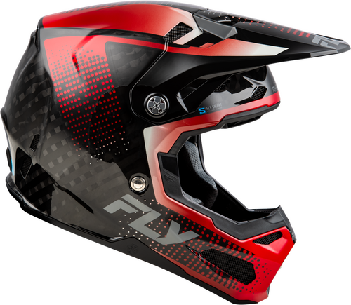 FLY Racing Formula S Carbon Protocol Helmet - Black Carbon / Red - View 24