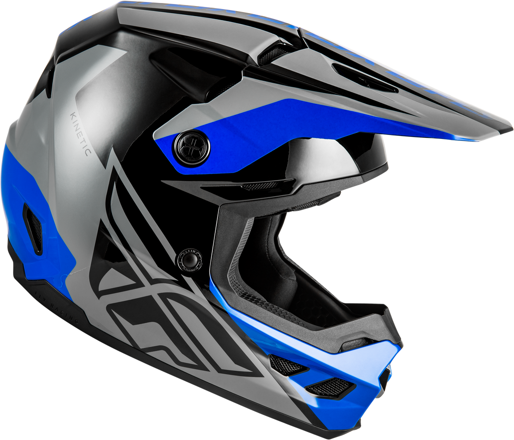 FLY Racing Kinetic Crest Helmet (2026) - Grey / Black / Blue - View 14