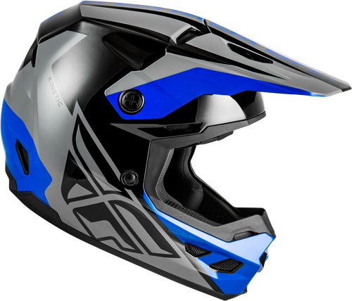 FLY Racing Kinetic Crest Helmet (2026) - Grey / Black / Blue - View 30