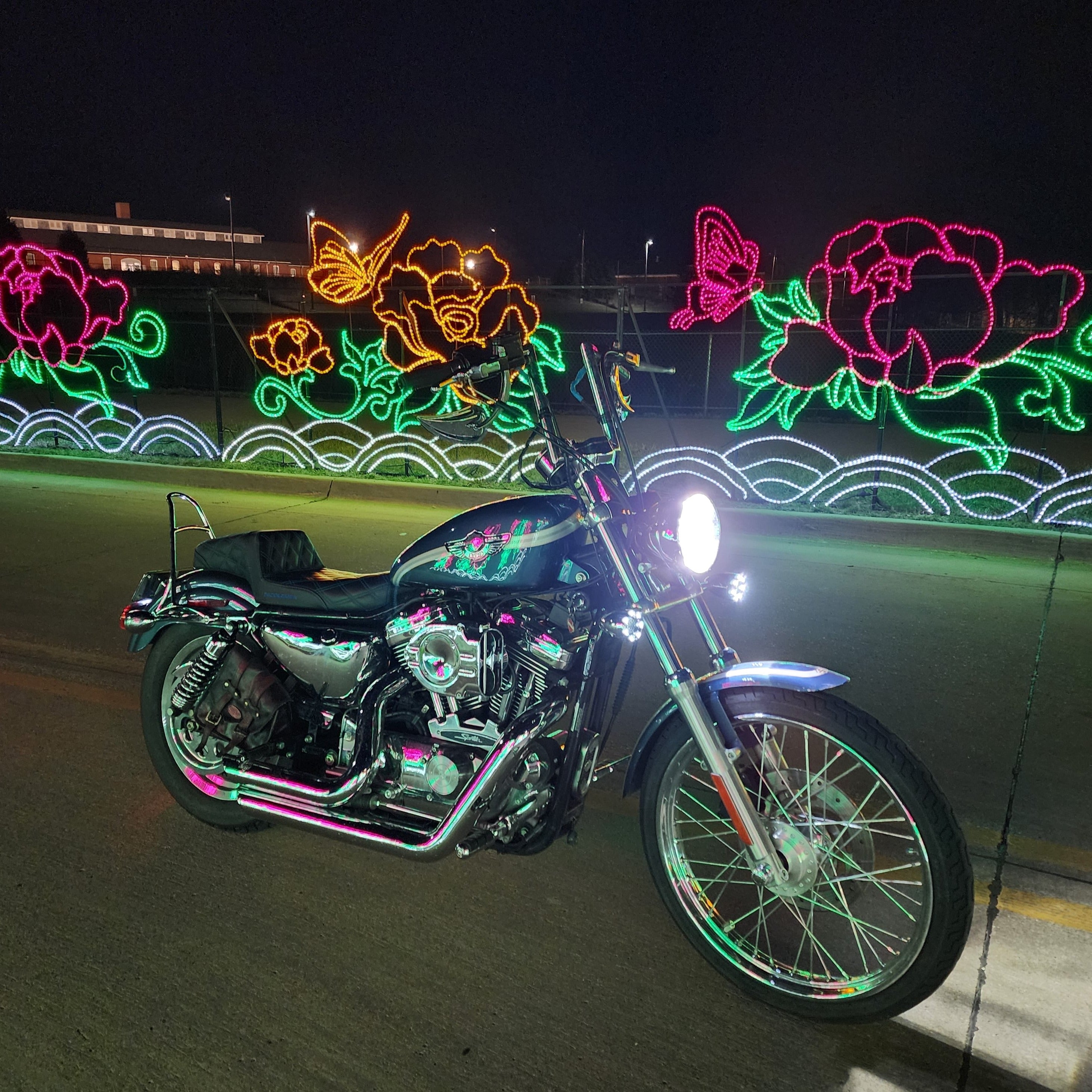 Eagle Lights 2” Infinity Beam Front and Rear (1156) LED Turn Signal Kit w/ Running LED Light Ring Covers for Harley-Davidson® Motorcycles