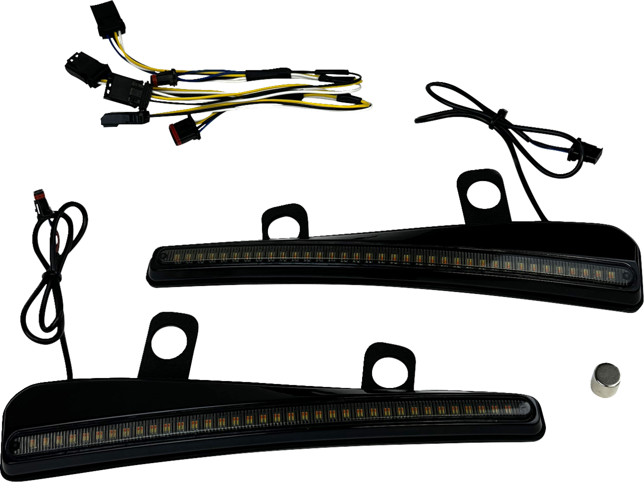 CUSTOM DYNAMICS Windshield Trim - LED / Turn Signal / Black / Smoke Lens 2040-3308