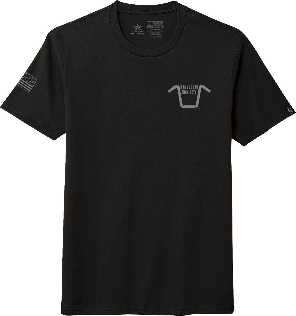 AMERICAN BIKER Handlebar Society Perfect Weight T-Shirt - Black/Gray / Large 3030-24763