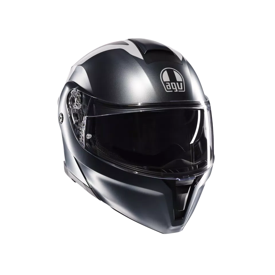AGV Streetmodular Helmet - Resia Matte Gray/Silver/Red - image 1
