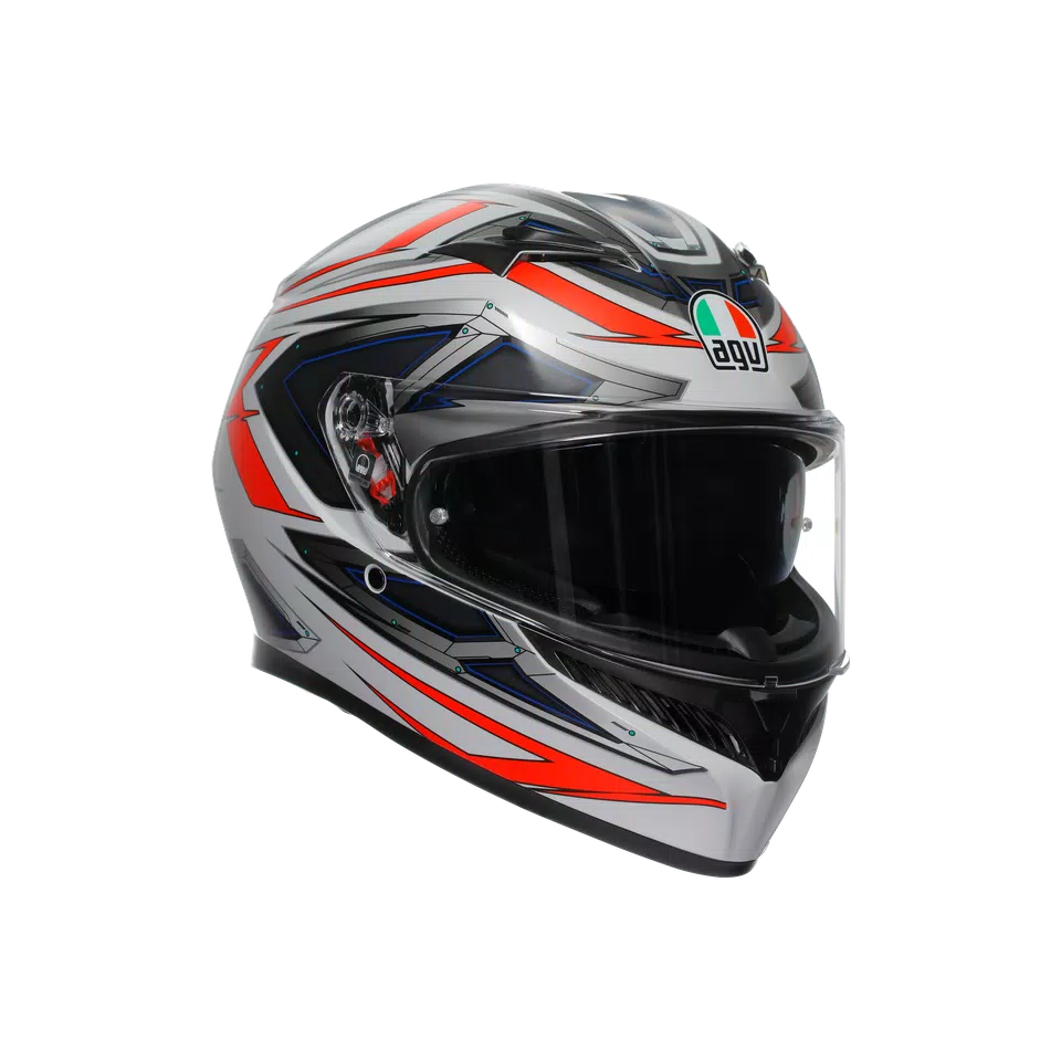 AGV K3 Helmet - Space Matte White/Red Fluo - image 1
