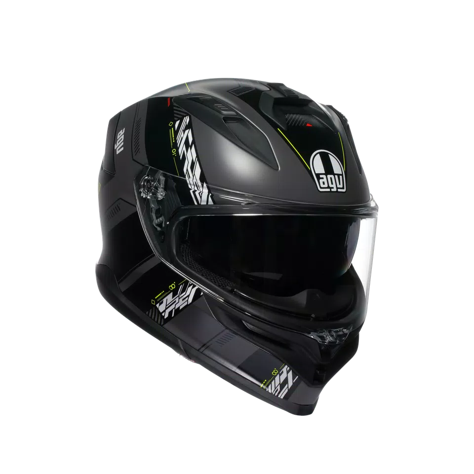 AGV K7 Helmet - Kyber Matte Gray/Yellow Fluo - image 1