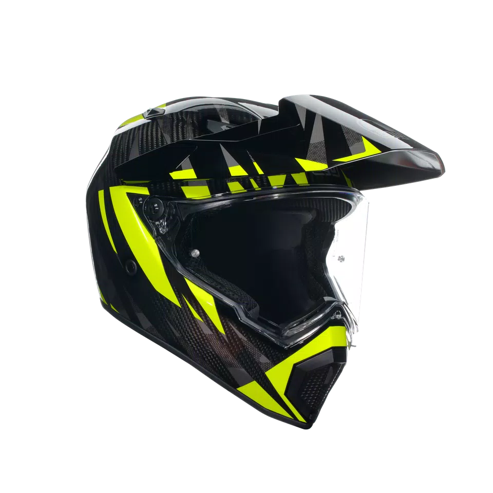 AGV AX9 Helmet - Steppa Carbon/Gray/Yellow Fluo - image 1