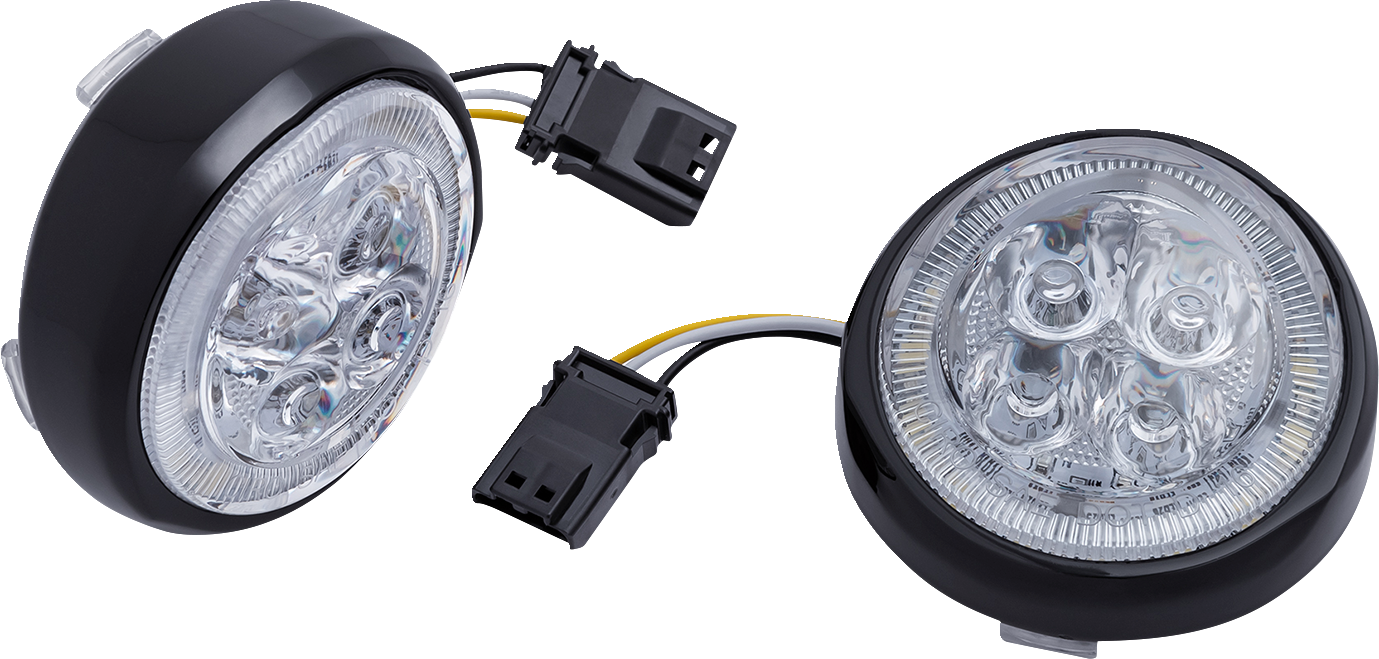 CIRO Turn Signal Insert - Front / Black/Clear 2040-2908