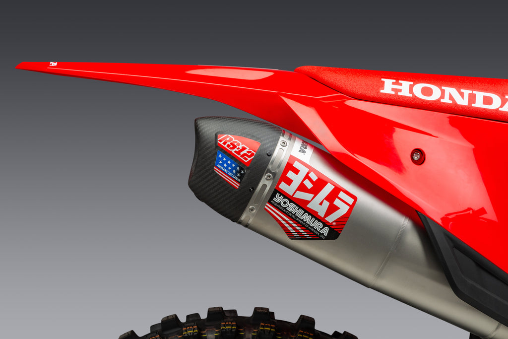 Yoshimura CRF450R/RX 2021-2024 / CRF450R-S 2023-2024 RS-12 Stainless Full Exhaust, w/ Stainless Muffler