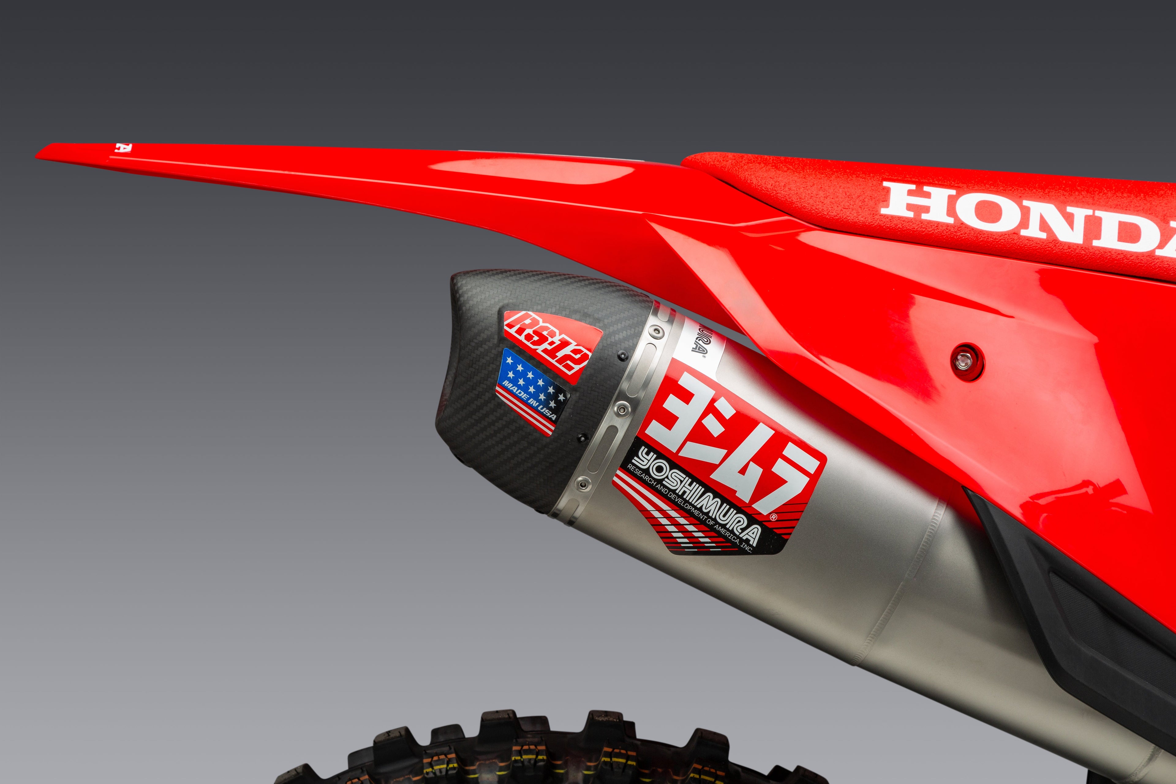 Yoshimura CRF450R/RX 2021-2024 / CRF450R-S 2023-2024 RS-12 Stainless Full Exhaust, w/ Stainless Muffler