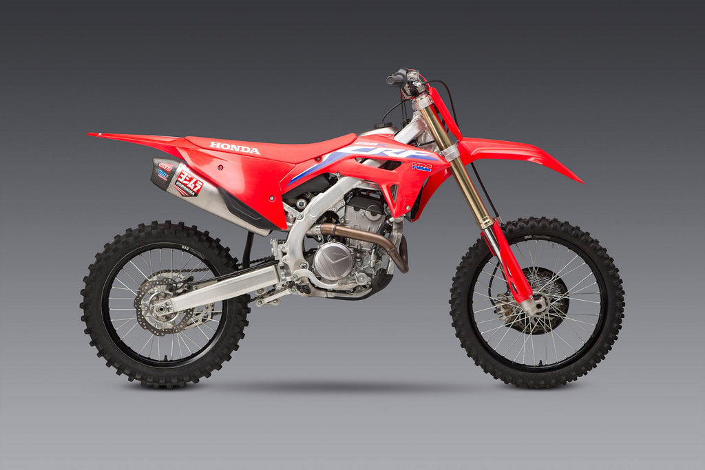 Yoshimura CRF250R/RX 22-24 RS-12 Stainless Slip-On Exhaust, w/ Stainless Muffler