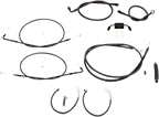 LA CHOPPERS Complete Midnight Braided Handlebar Cable/Brake Line Kit — Mini