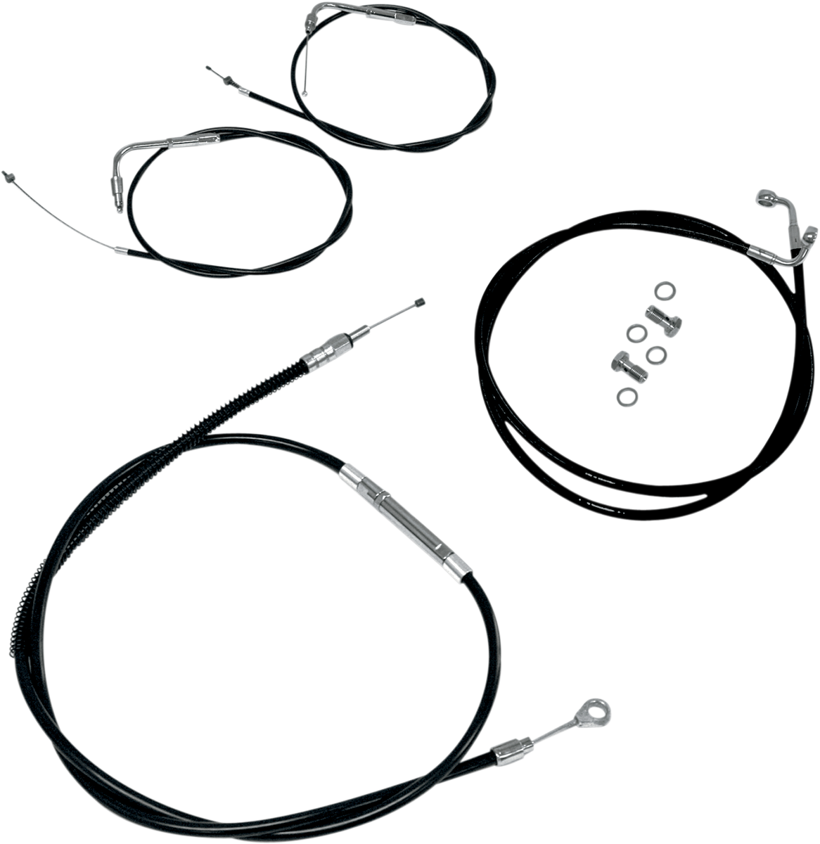 LA CHOPPERS Standard Black Vinyl Handlebar Cable/Brake Line Kit — Ape Hanger