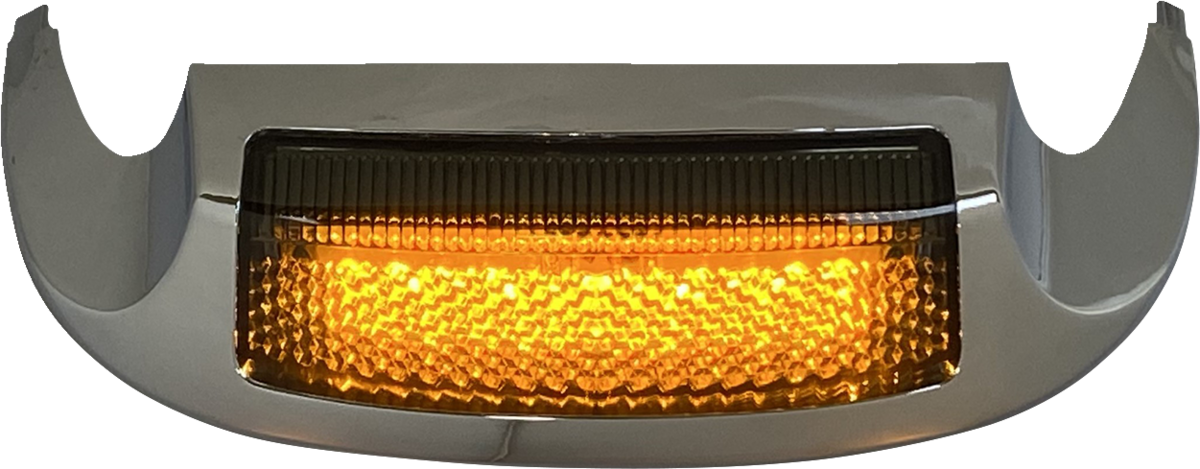 CUSTOM DYNAMICS LED Front Fender Tip - Amber LED/Smoke Lens / Chrome 2040-1623