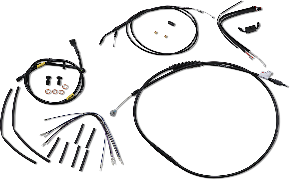 BURLY BRAND Handlebar Cable and Brake Line Kit for Wide Glide Gorilla Handlebars