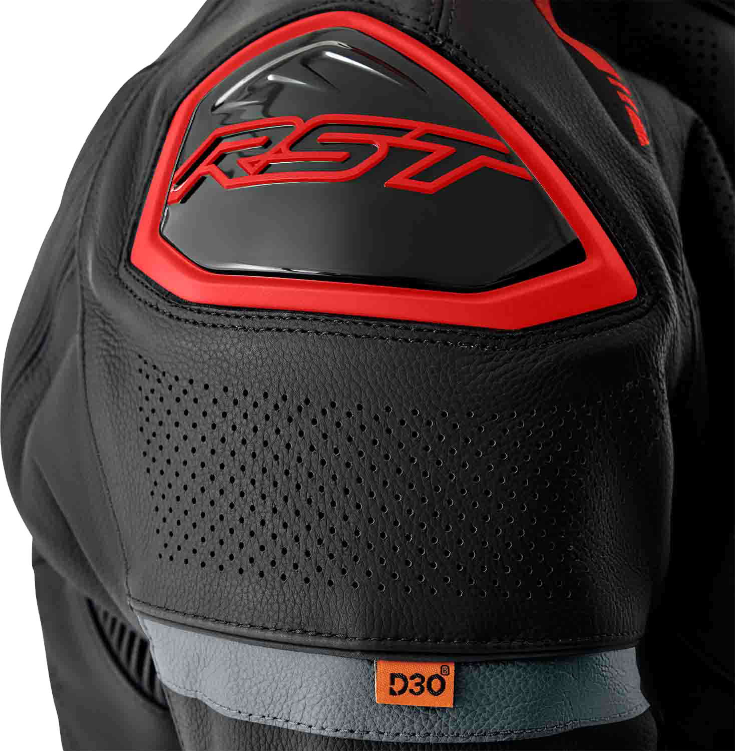RST S-1 CE Men's Leather Jacket - Black / Grey / Red - View 29