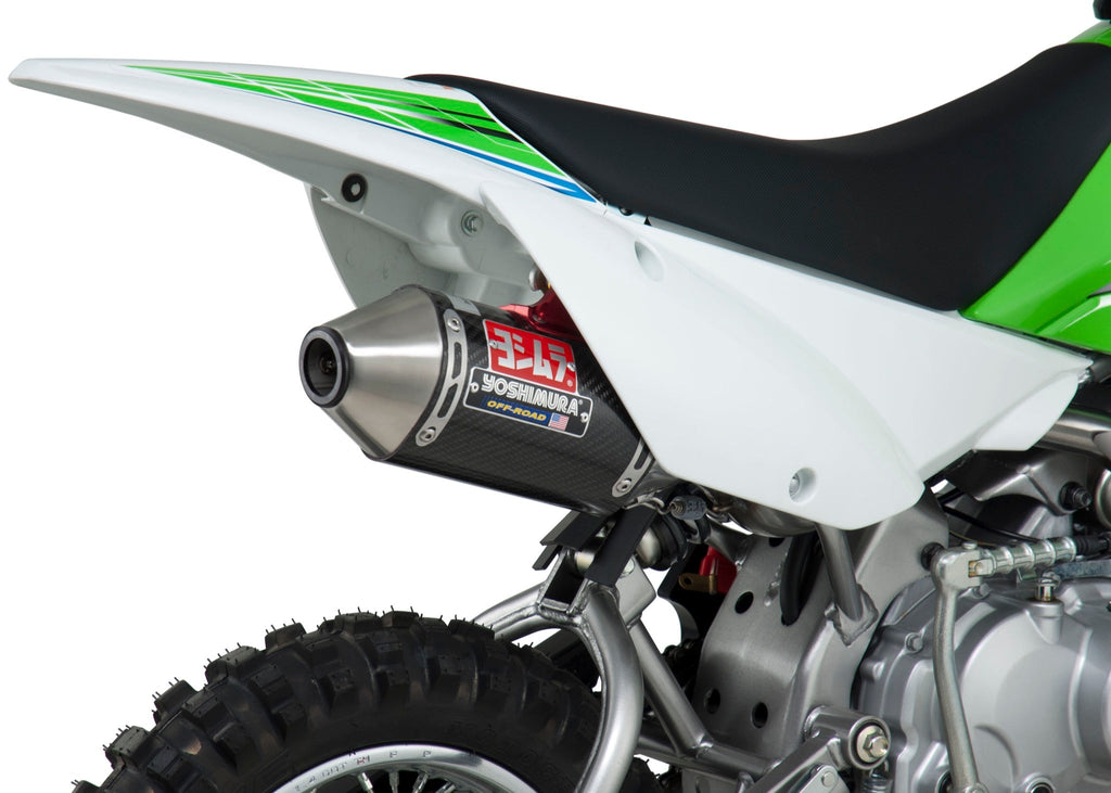Yoshimura KLX110/L 02-26/SUZ DR-Z110 03-05 RS-2 Stainless Full Exhaust, w/ Carbon Fiber Muffler