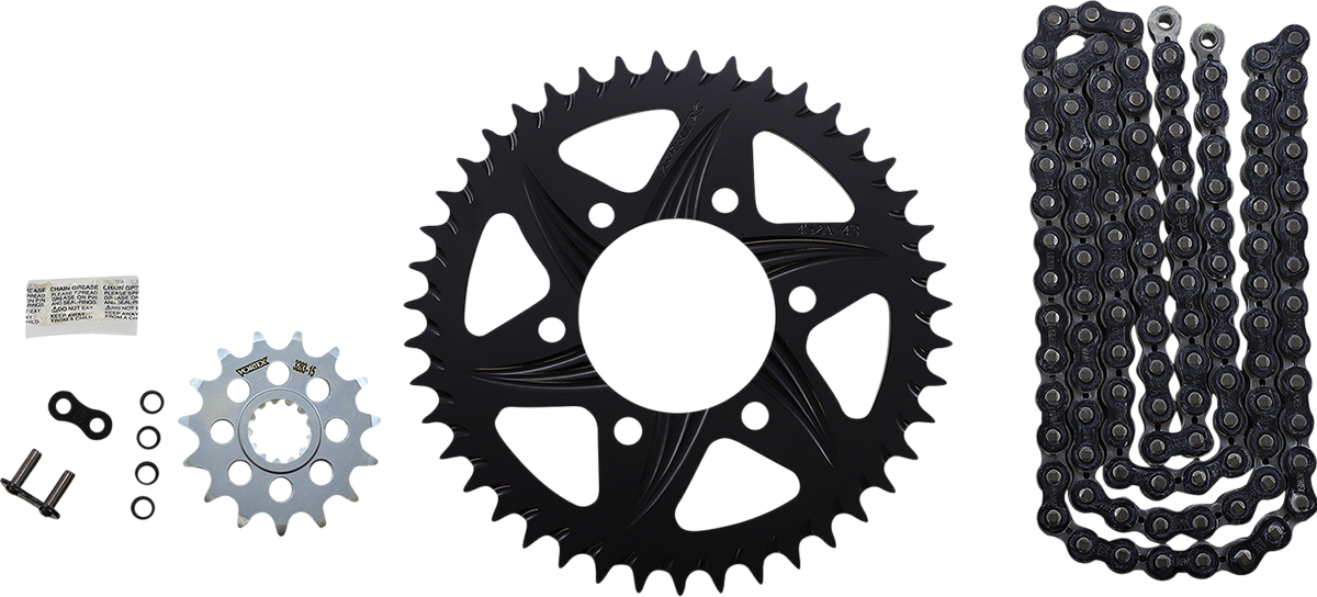 VORTEX Chain and Sprocket Kit - GFRA - Black - Kawasaki Ninja ZX-6R CK4212