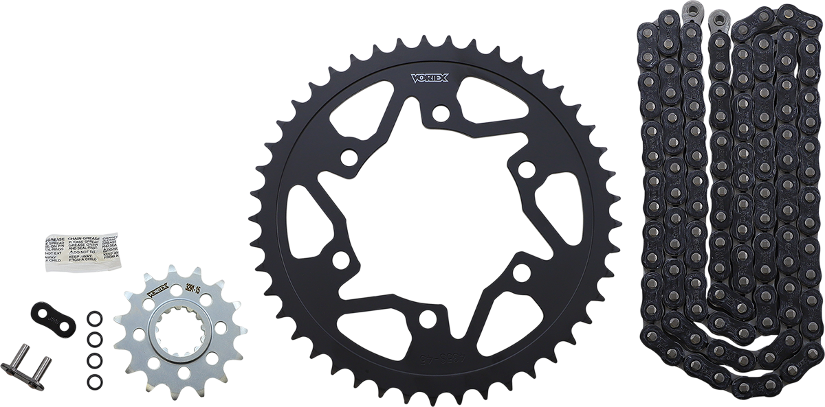 VORTEX Chain and Sprocket Kit - HFRS - Black - Yamaha FZ/MT-10 CK6457