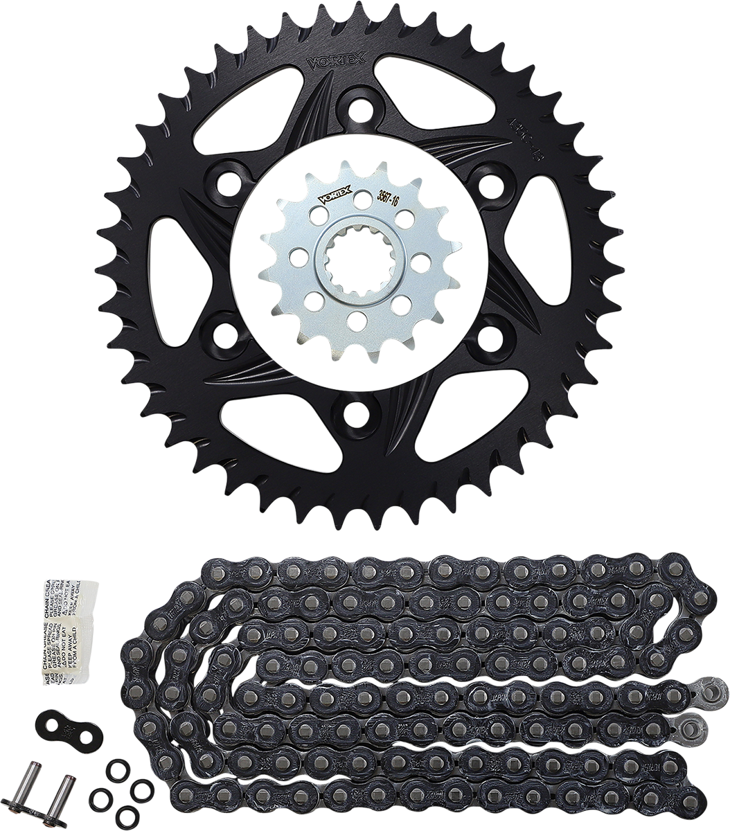 VORTEX Chain and Sprocket Kit - SSA - Black - Yamaha FZ/MT-10 CK6471