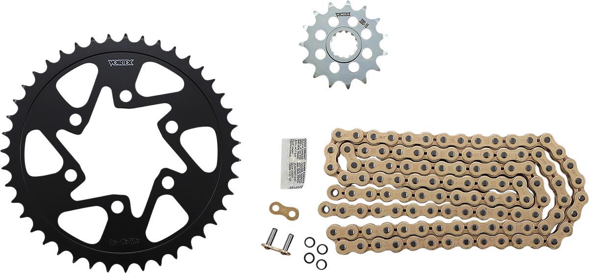 VORTEX Chain and Sprocket Kit - WSS - Gold - Kawasaki Ninja ZX-6R CKG4103