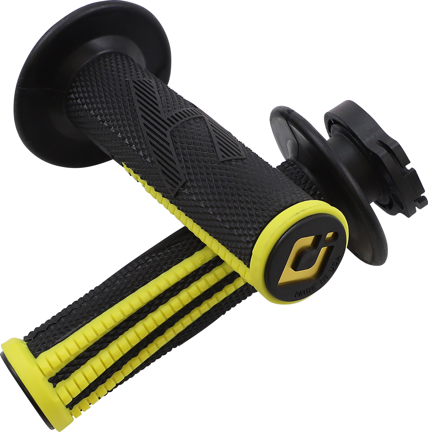 ODI Emig Pro V2 Lock-On Grips - Black/Yellow H36EPBY
