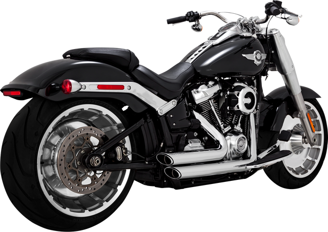 Vance & Hines Shortshots Staggered Exhaust System - Chrome 17335 - Harley-Davidson Softail Wide Tire Models Fat Boy Breakout 2 2018-2023