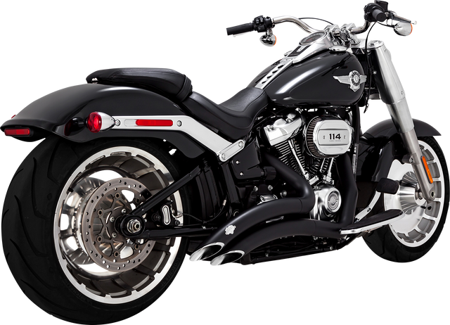 Vance & Hines Big Radius Exhaust System - Black 46375 - Harley-Davidson Softail Wide Tire Models Fat Boy Breakout 2 2018-2023