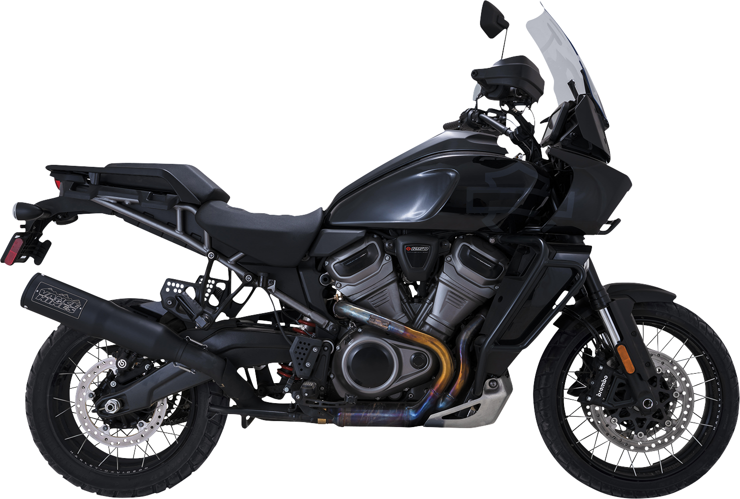 VANCE & HINES Adventure Hi-Output 450 Slip-On Muffler - Black - Stainless Steel 46533
