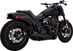 VANCE & HINES 2-into-1 Upsweep Exhaust System - Black - Stainless Steel 47323