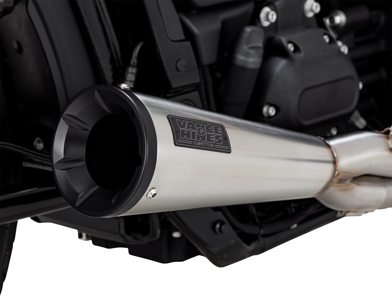 VANCE & HINES 2-into-1 Upsweep Exhaust System - Brushed - Stainless Steel 27323