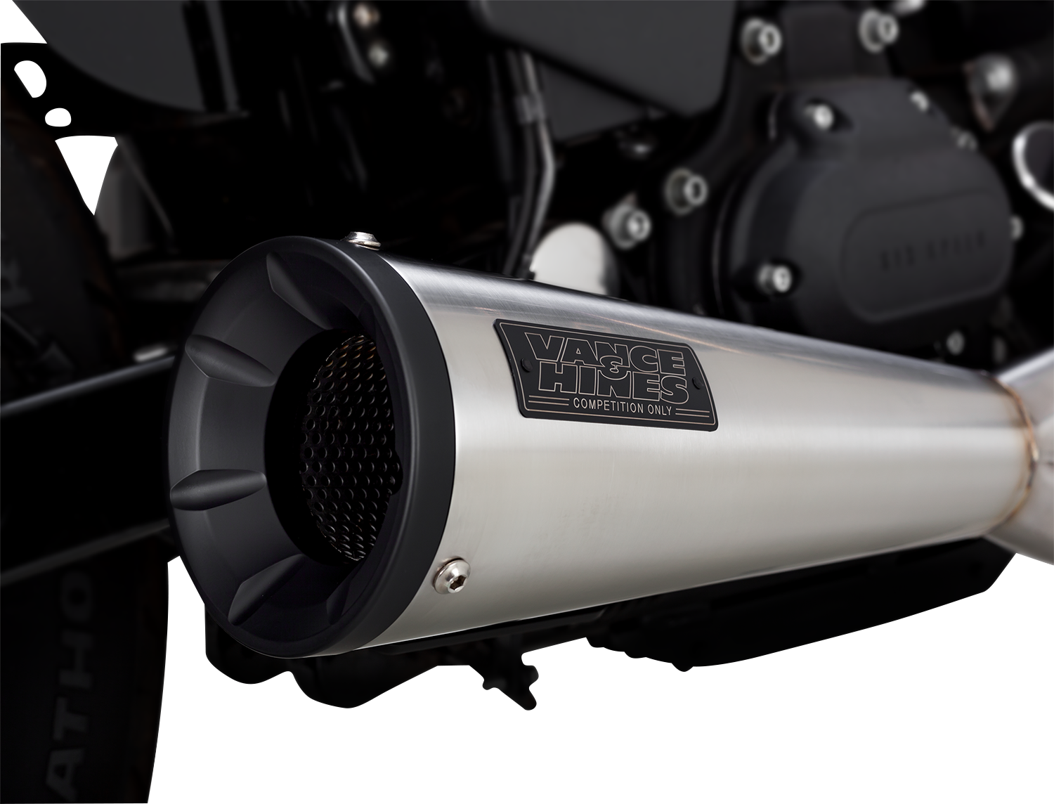 VANCE & HINES 2-into-1 Upsweep Exhaust System - Brushed - Stainless Steel 27325