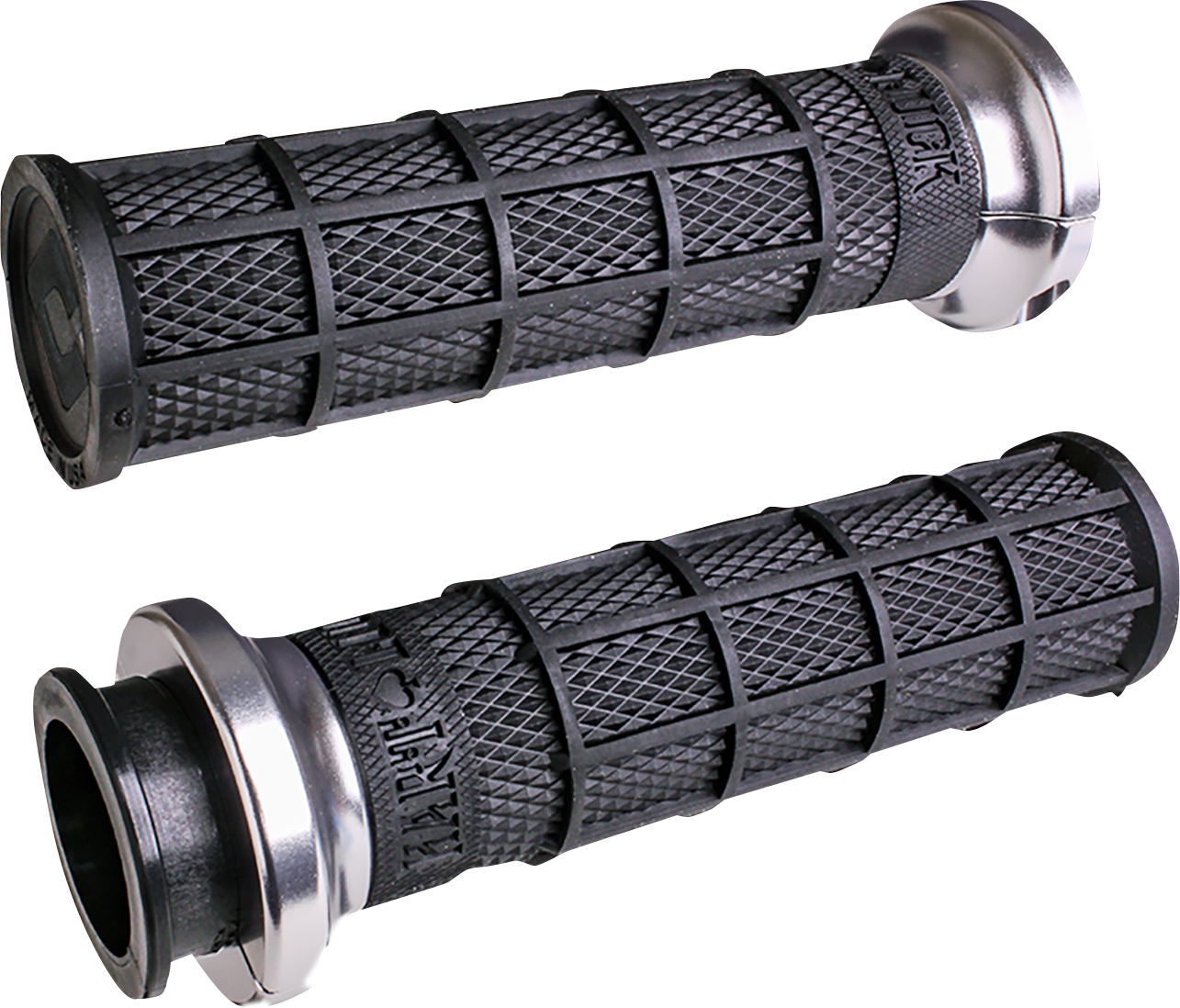 ODI Hart-Luck Signature V-Twin Lock-On™ Grips for Indian - Black/Silver V31ITW-BB-S
