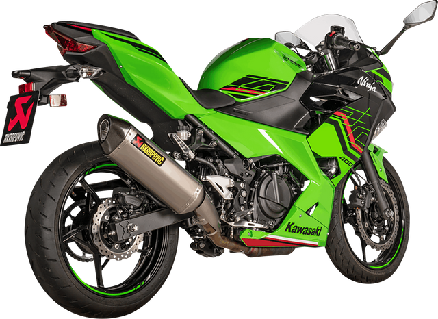 AKRAPOVIC Slip-On Line Muffler - Titanium S-K4SO7-HRT - Kawasaki Ninja 400/Z400 2018-2023