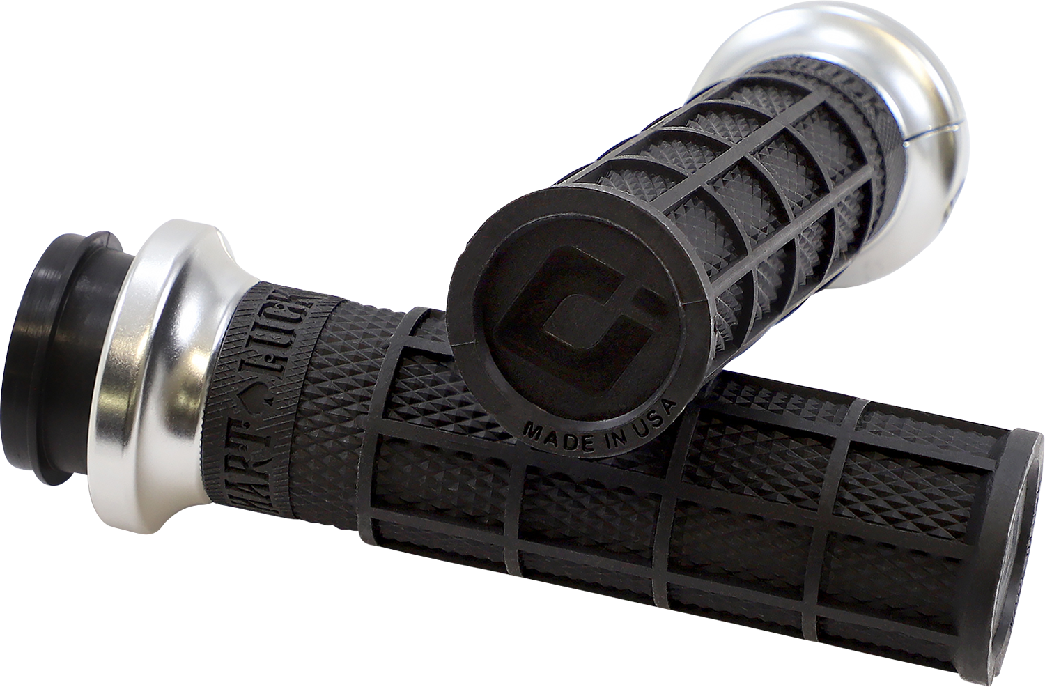 ODI Hart-Luck Signature V-Twin Lock-On™ Grips - TBW - Black/Silver V31HTW-BB-S