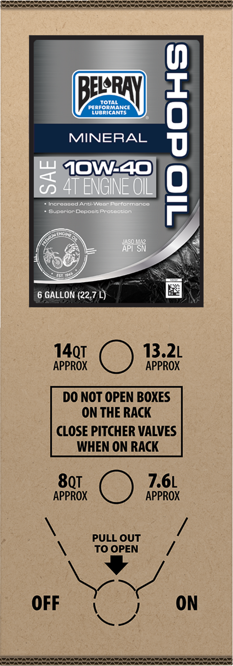 BEL-RAY Shop Oil - 10W-40 / 6 U.S. gal / Bag-In-Box 3601-0858