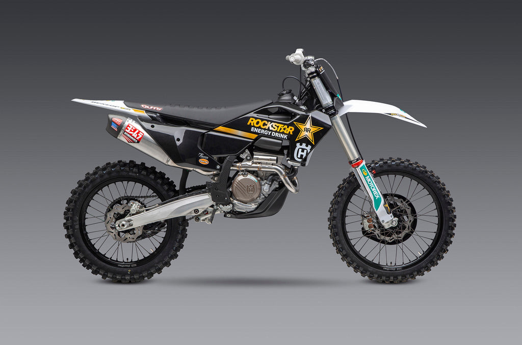 Yoshimura KTM 250/350SX-F / Husqvarna FC250/350 22-26 RS-12 Stainless Full Exhaust, w/ Aluminum Muffler