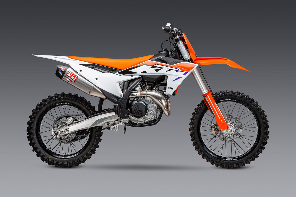 Yoshimura KTM/Husqvarna 250/350/450 23-26 RS-12 Stainless Slip-On Exhaust, w/ Aluminum Muffler