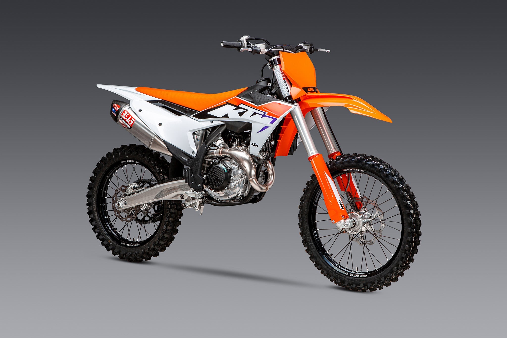 Yoshimura KTM/Husqvarna 250/350/450 23-26 RS-12 Stainless Slip-On Exhaust, w/ Aluminum Muffler
