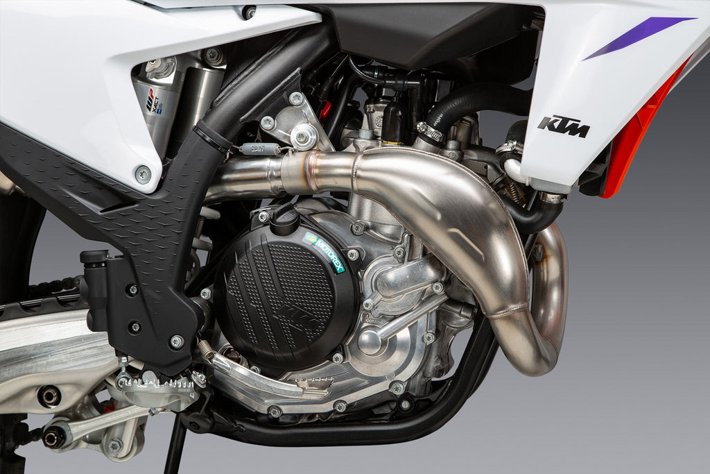 Yoshimura KTM/Husqvarna 250/350/450 23-26 RS-12 Stainless Slip-On Exhaust, w/ Aluminum Muffler