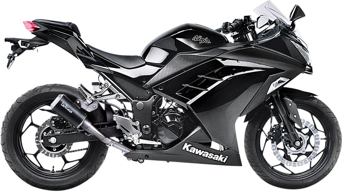 LEOVINCE LV-10 Slip-On Muffler - Black Stainless Steel - Ninja 300 15205BU