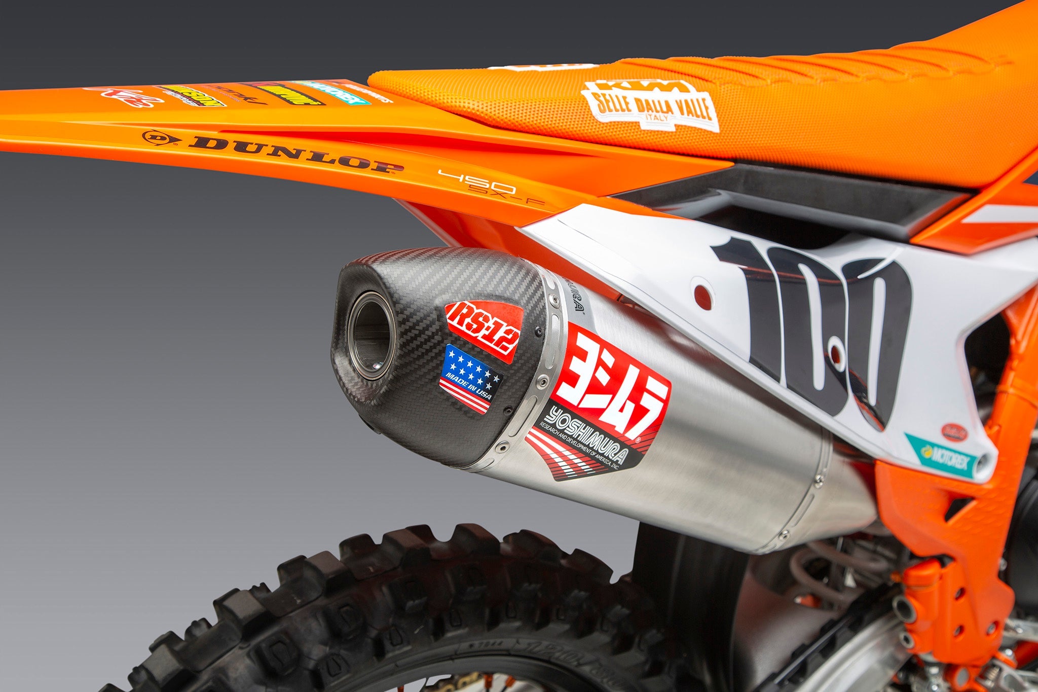 Yoshimura KTM 450SX-F FE 22-26/Husqvarna FC450 RE 22-26 RS-12 Stainless Full Exhaust, w/ Aluminum Muffler