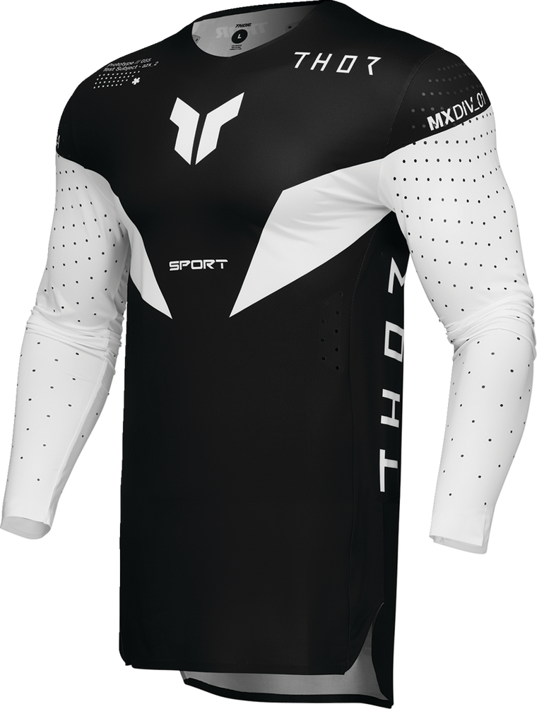 THOR Sportmode Strike Jersey — White/Black