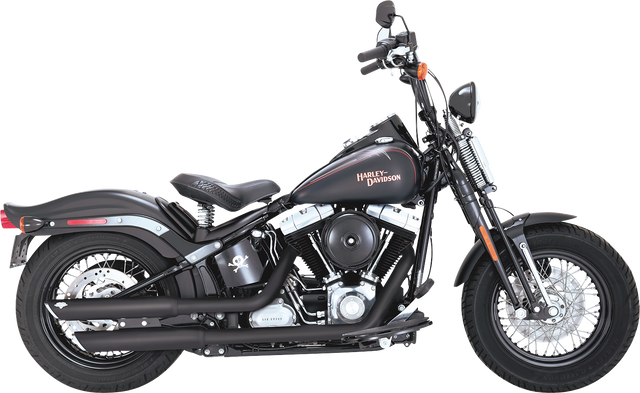 Vance & Hines 3" Twin Slash Slip-On Mufflers - Black 46341 - Harley-Davidson Softail Deluxe Slim Crossbones 2010-2017