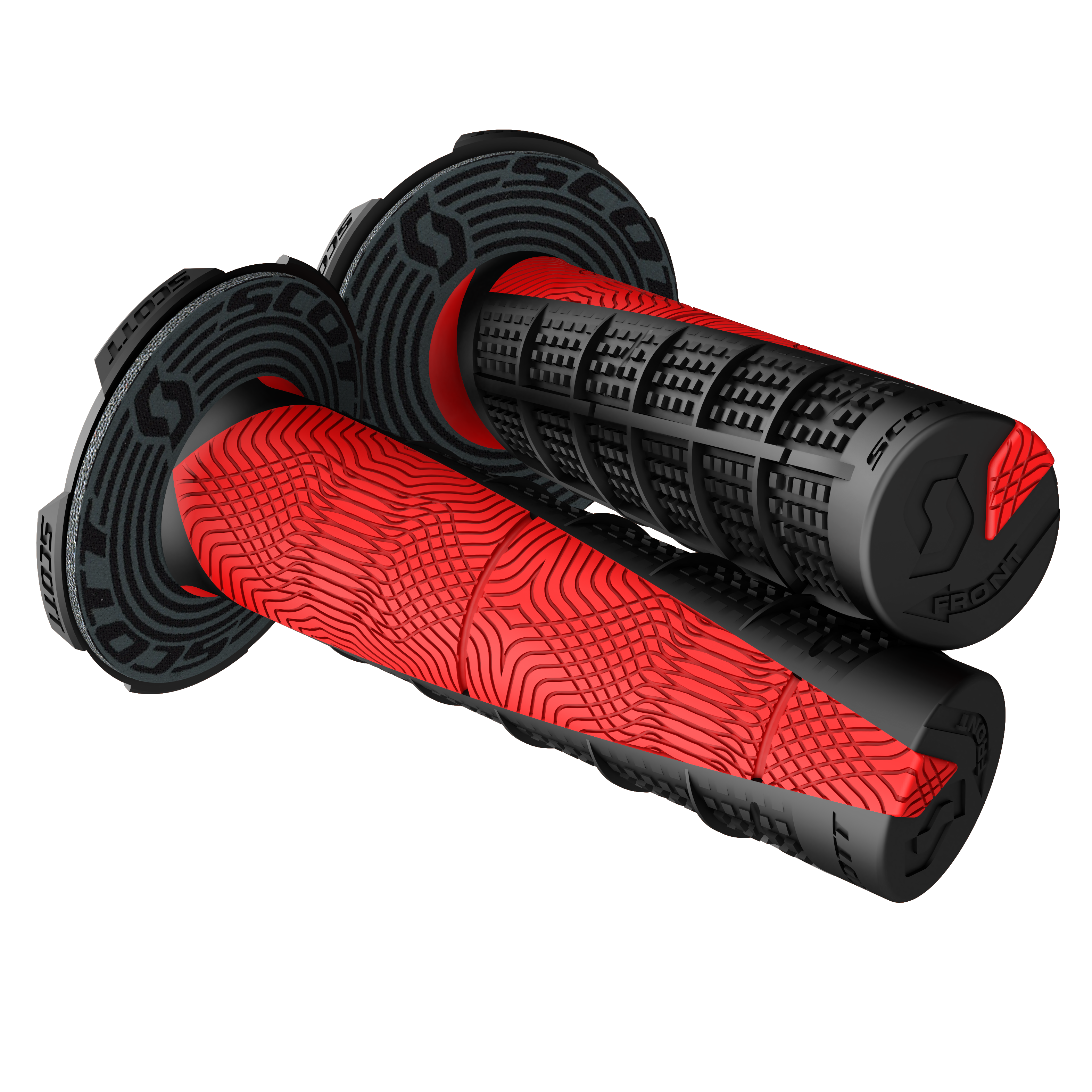 SCOTT Deuce Grips with Donut - Black/Red 219627-4948